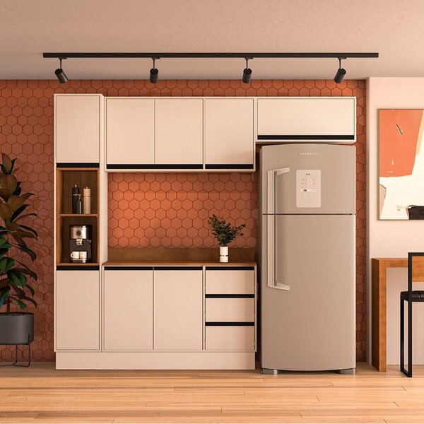 Cozinha 4 Peças Balcão 3 Gavetas 2 Portas Aéreo Basculante Pa