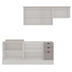 Cozinha 4 Peças Com Aéreo Para Geladeira E Balcão Com Tampo I