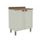 Cozinha 4 Peças Com Aéreo Para Geladeira E Balcão Com Tampo P