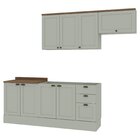 Cozinha 4 Peças Com Aéreo Para Geladeira E Balcão Com Tampo P