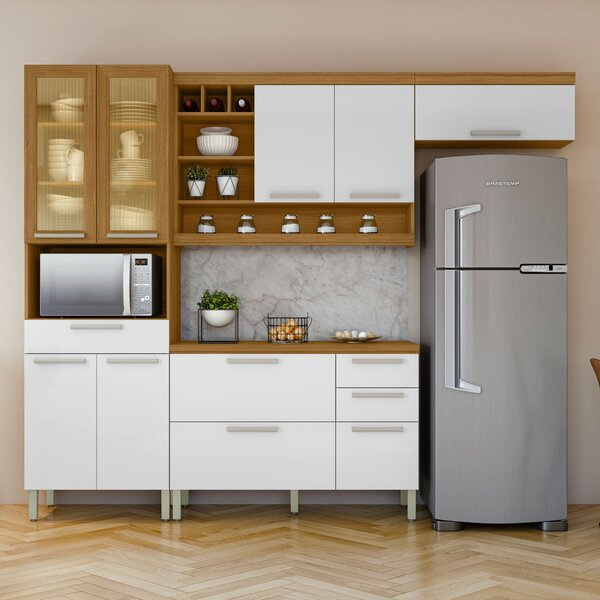 Cozinha 4 Peças Paneleiro Burguesa Premium  100% Mdf Freijó/b