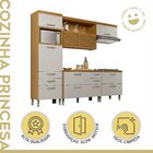 Cozinha 4 Peças Ripado Princesa 100% Mdf Freijó/off White