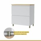 Cozinha 4 Peças Ripado Rainha  100% Mdf Branco