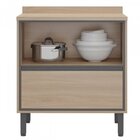 Cozinha 4 Portas Com Vidro 5 Gavetas Canela Thela Gold