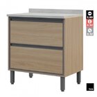 Cozinha 4 Portas Com Vidro 5 Gavetas Canela Thela Gold