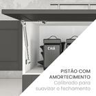 Cozinha 5 Módulos 8 Portas 3 Gavetas Puxador Inox Fettuccine