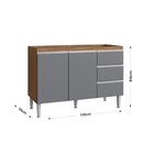 Cozinha 5 Peças 13 Portas 3 Gavetas Athena Freijó/cinza