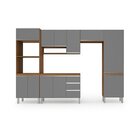 Cozinha 5 Peças 13 Portas 3 Gavetas Athena Freijó/cinza