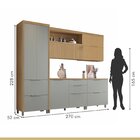 Cozinha 5 Peças 7 Portas 6 Gavetas Marquesa 100% Mdf Nature/v