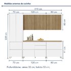 Cozinha 5 Peças 8 Portas E 7 Gavetas Ripado Rainha  100% Mdf