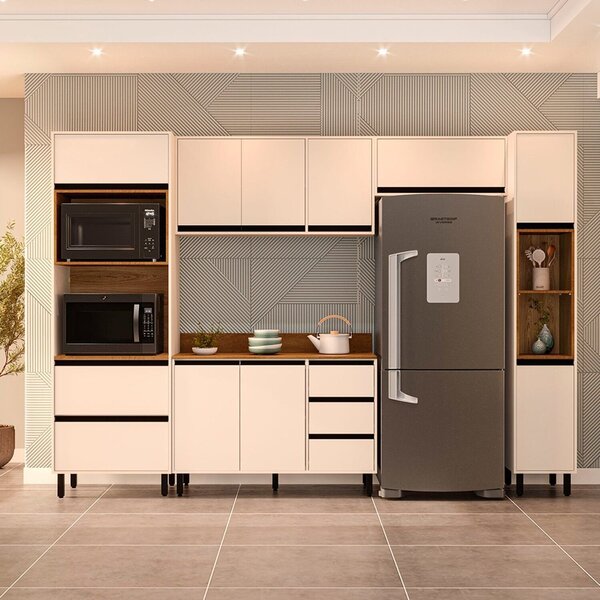 Cozinha 5 Peças Balcão 3 Gavetas 2 Portas Aéreo Paneleiro Tor