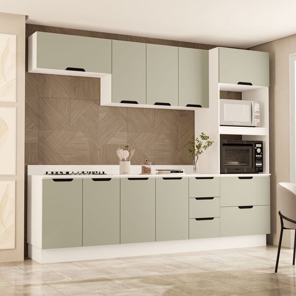 Cozinha 5 Peças Balcão 3 Gavetas 4 Portas Aéreo Basculante To