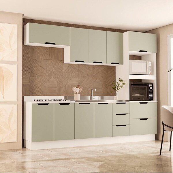 Cozinha 5 Peças Balcão 3 Gavetas 4 Portas Aéreo Basculante To