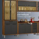 Cozinha 5 Peças Com Paneleiro, Balcão, Cristaleira E Armário