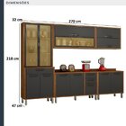 Cozinha 5 Peças Com Paneleiro, Balcão, Cristaleira E Armário