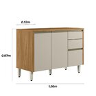 Cozinha 5 Pecas Com Torre Simples Dali Nature/off White