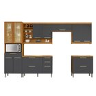 Cozinha 6 Peças Burguesa Premium  100% Mdf Freijó/grafite
