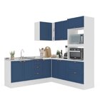 Cozinha 6 Peças Com Rodapé Pérola Yescasa Azul/branco