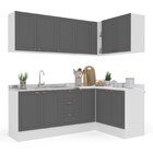 Cozinha 6 Peças Com Rodapé Pérola Yescasa Cinza/branco