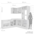 Cozinha 6 Peças Com Rodapé Pérola Yescasa Cinza/branco