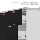 Cozinha 6 Peças Com Rodapé Pérola Yescasa Preto/branco