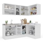 Cozinha 6 Peças Com Rodapé Pérola Yescasa Preto/branco