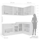 Cozinha 6 Peças Com Rodapé Pérola Yescasa Preto/branco