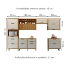 Cozinha 6 Peças Paneleiro Nesher Imperatriz 100% Mdf Freijó-o