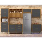 Cozinha 6 Peças Paneleiro Ripado Imperatriz  100% Mdf Freijó/