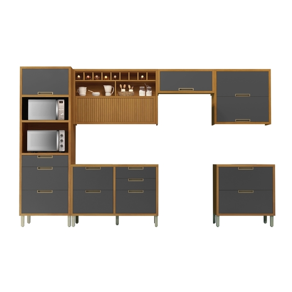 Cozinha 6 Peças Torre Quente Nesher Imperatriz 100% Mdf Freij