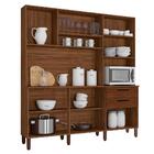 Cozinha 6 Portas 2 Gavetas Nogueira/off White Ripado