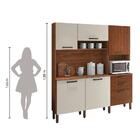 Cozinha 6 Portas 2 Gavetas Nogueira/off White Ripado