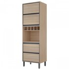 Cozinha 6 Portas 2 Portas Com Vidro 5 Gavetas Canela Thela