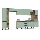 Cozinha 7 Módulos 15 Portas 3 Gavetas Adega Dobradiça Com Amo