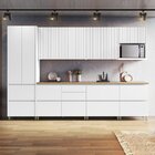 Cozinha 7 Peças Ripado Rainha  100% Mdf Branco