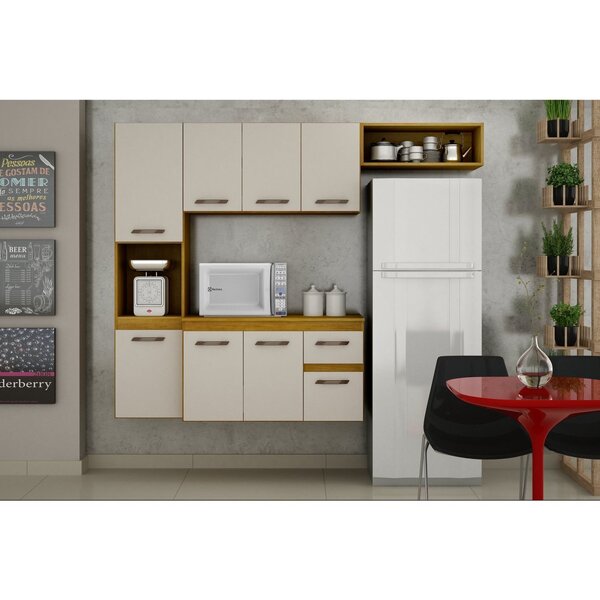 Cozinha 8 Portas E 1 Gaveta Bianca Cinamomo/off White