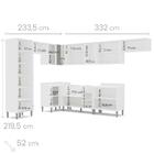 Cozinha 9 Módulos 14 Portas 4 Gavetas Puxador Inox Fettuccine