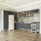 Cozinha 9 Módulos 14 Portas 4 Gavetas Puxador Inox Fettuccine