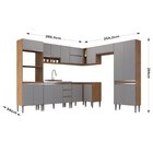 Cozinha 9 Peças 18 Portas Athena Freijó/cinza