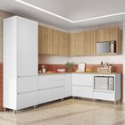 Cozinha 9 Peças Canto 12 Portas 8 Gavetas Ripado Rainha  100%