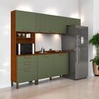 Cozinha  Bruges  Com Torre Balcão Armário Cinamomo E Fendi