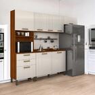 Cozinha  Bruges  Com Torre Balcão Armário Cinamomo E Off White