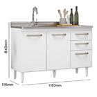 Cozinha Aéreo 3 Portas E Balcão Para Pia Branco - Nicioli