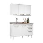 Cozinha Aéreo 3 Portas E Balcão Para Pia Branco - Nicioli