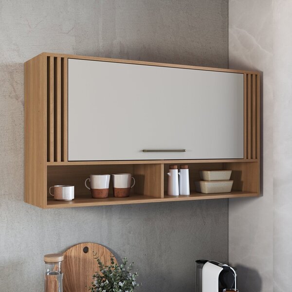 Cozinha Aéreo Ripado 120cm 1 Porta Basculante Jade Freijo/are