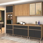 Cozinha Agata 05 Peças Ripado Freijó/grafite – Vitamov