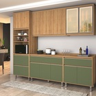 Cozinha Agata 05 Peças Ripado Freijó/verde – Vitamov