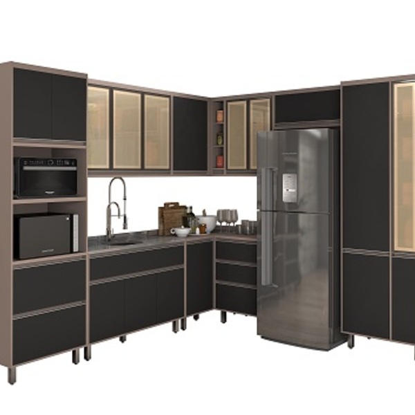 Cozinha Agata 10 Peças Reflecta Connect/grafite – Vitamov