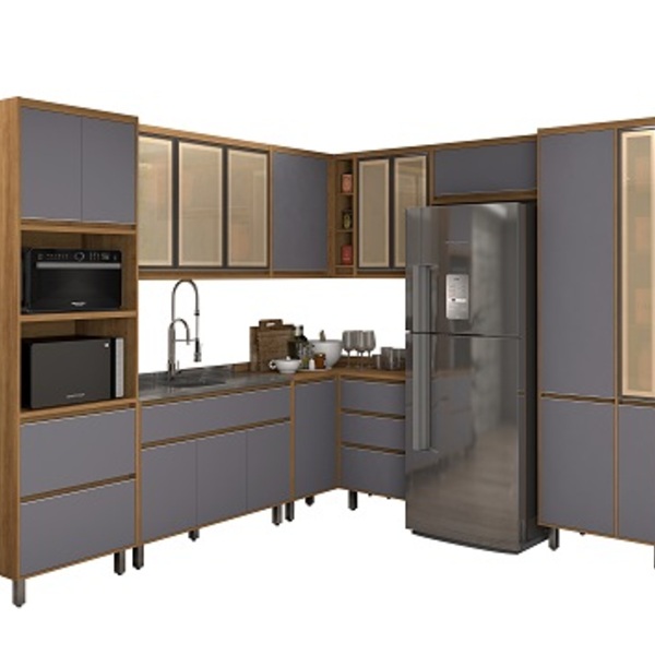 Cozinha Agata 10 Peças Reflecta Freijó/cinza – Vitamov