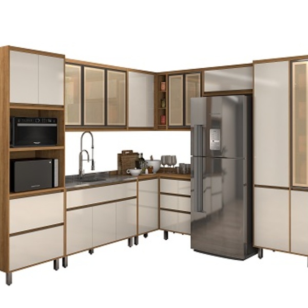 Cozinha Agata 10 Peças Reflecta Freijó/off White – Vitamov